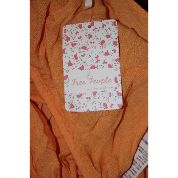 Free People Womens Home Again Crop Camisole Top Orange Boho Casual Various NWT - Picture 7 of 8